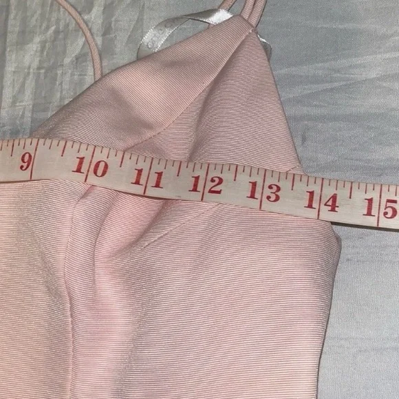 Oleg Cassini Blush Pink Formal Gown | Spaghetti Strap Maxi | Size 6 - Picture 7 of 11